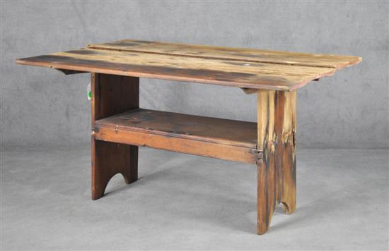 Appraisal: Primitive Pine Settle Bench th Century Two person bench with