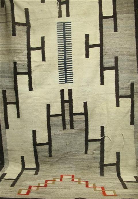 Appraisal: NAVAJO WOOL BLANKET Woven in tones of gray white and