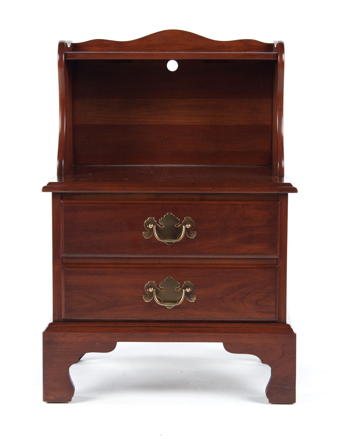 Appraisal: Henkel Harris Federal style cherrywood nightstand flat top with gallery