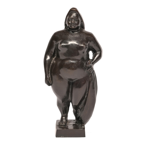 Appraisal: A bronze statuette of a nude woman th c even