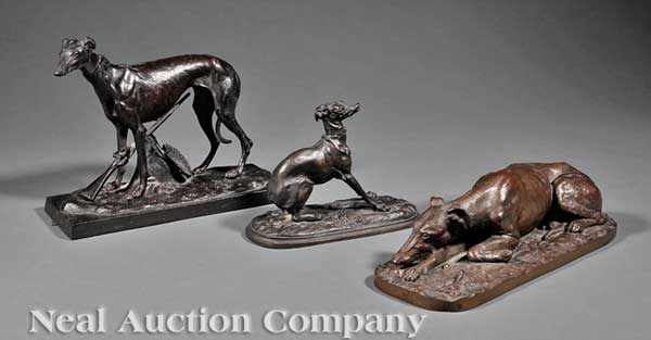 Appraisal: A Group of Three Antique Continental Bronzes including after Christophe