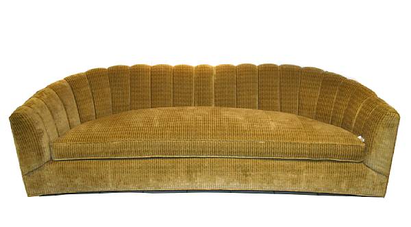 Appraisal: A mid-century sofa upholstered with Nancy Corzine fabric height in