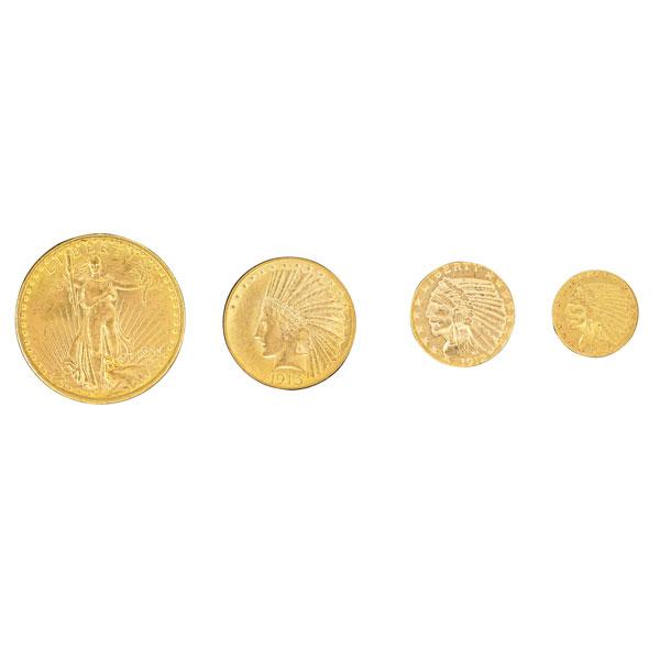 Appraisal: U S GOLD COINS Four -D d