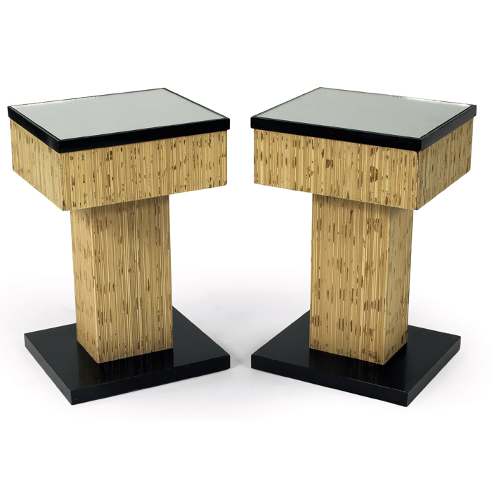 Appraisal: Paul Frankl night stands pair by Brown-Saltman black lacquered bases