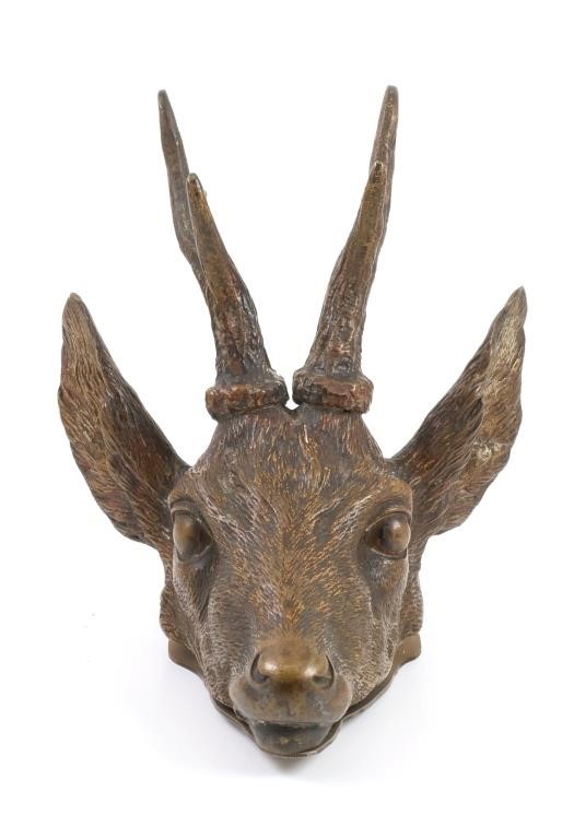 Appraisal: Bronze wall hanging in the form of the head of