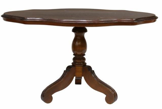 Appraisal: Italian low pedestal table in a mahogany finish th c