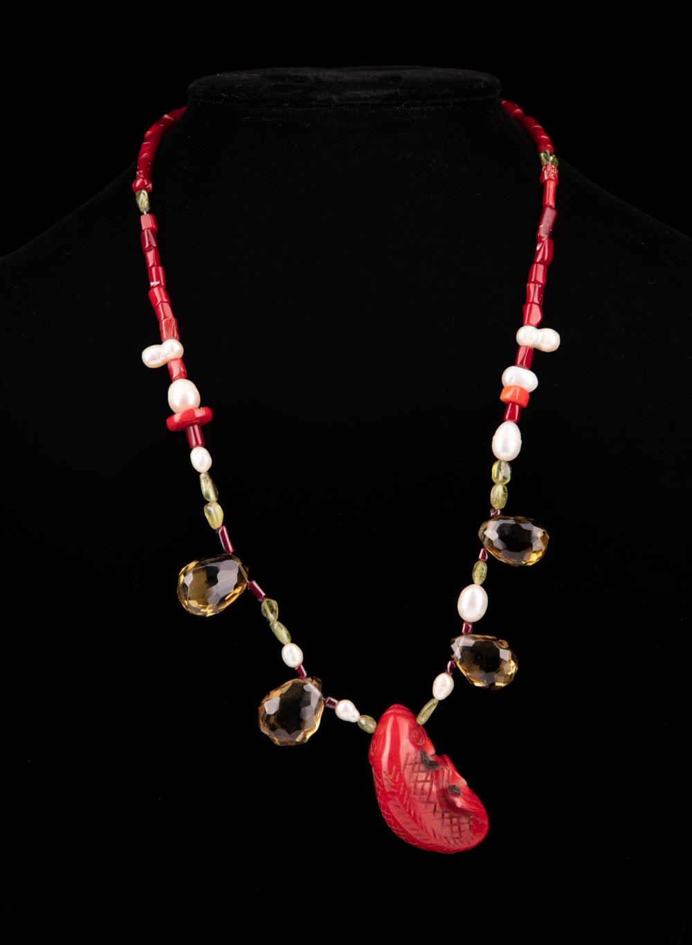 Appraisal: Mario Villa Nicaraguan New Orleans - Freshwater Pearl and Red