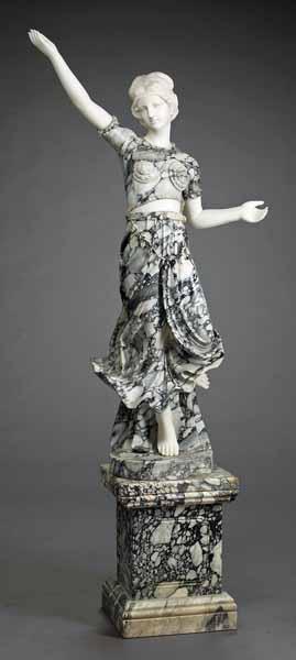 Appraisal: A Variegated Green and White Marble Figure of a Danseuse