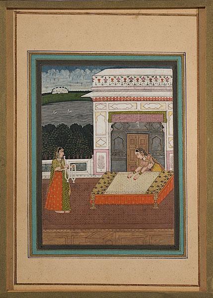 Appraisal: MUGHAL SCHOOL INDIAN MINIATURE th century gouache on paper of