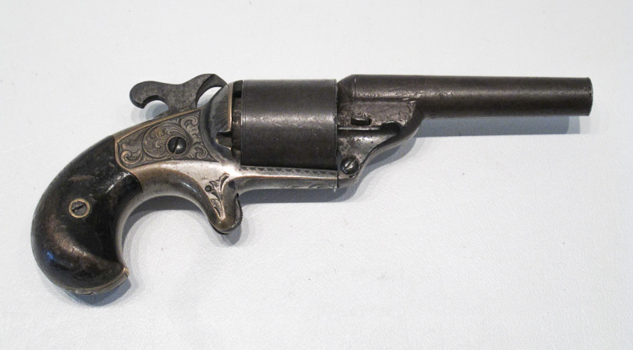 Appraisal: MOORES PAT FIREARMS CO FRONT LOADING REVOLVER teat-fire caliber silver