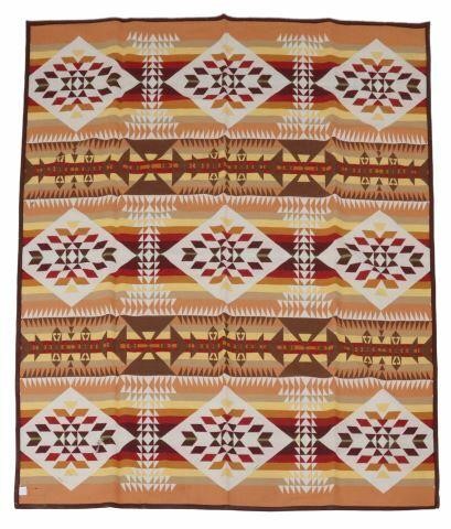 Appraisal: Pendleton Woolen Mills blanket wool cotton geometric pattern inspired by