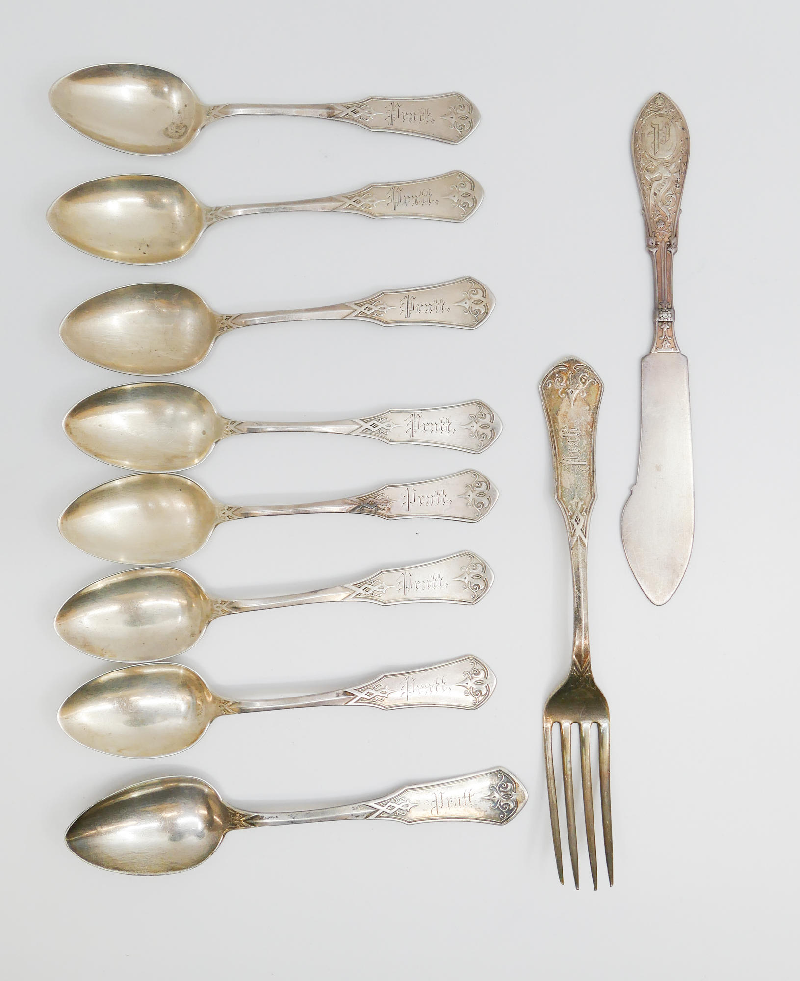 Appraisal: Box Victorian Sterling Flatware- g