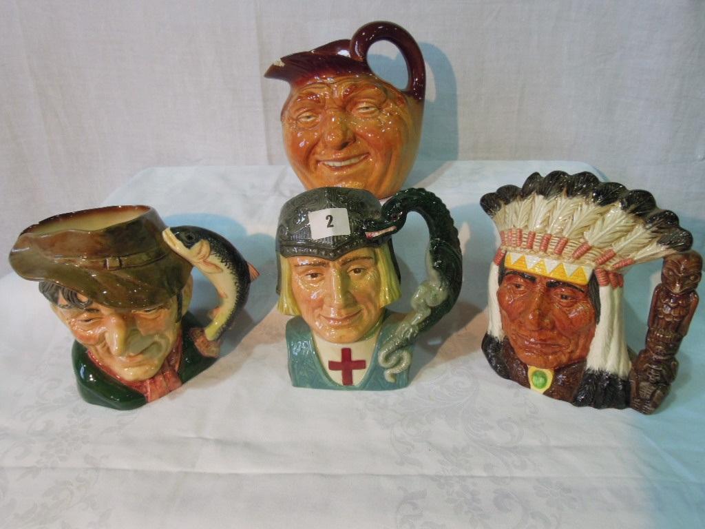 Appraisal: A collection of four large Royal Doulton Character Jugs -