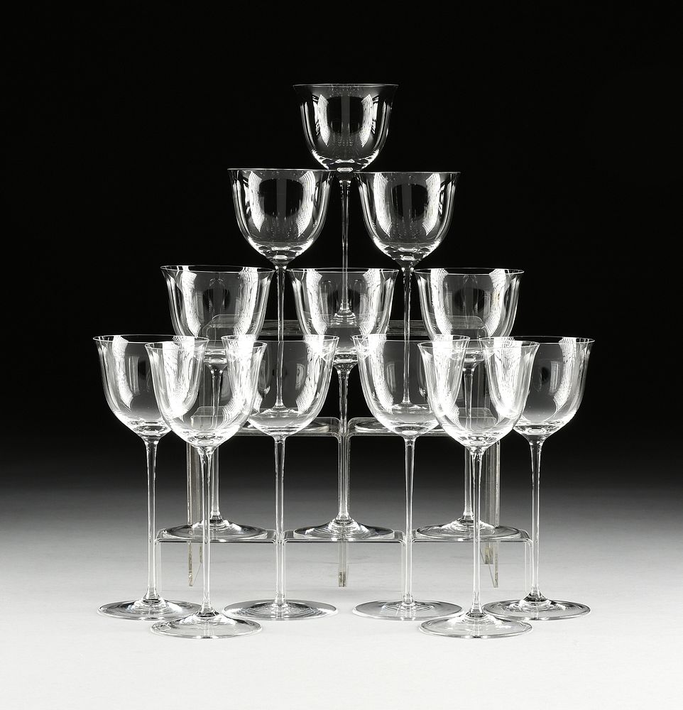 Appraisal: A GROUP OF TWELVE LOBMEYR PATRICIAN WINE HOCK STEMWARE JOSEF