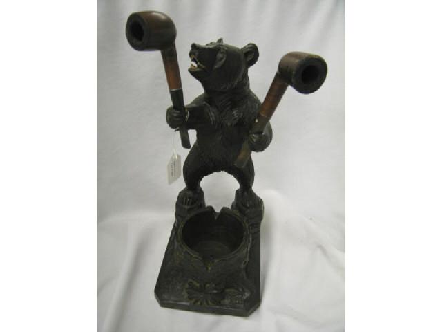 Appraisal: Black Forest Victorian Carved Wooden Figural Bear pipe holder with