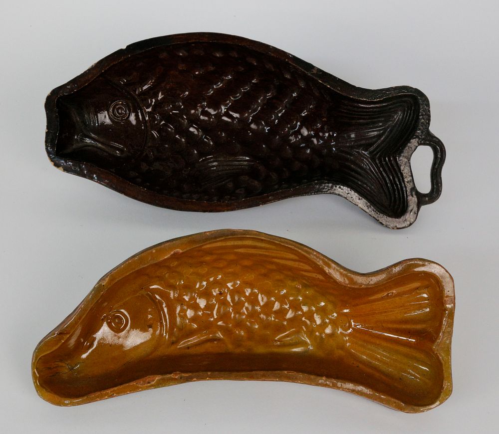 Appraisal: Two Antique Swedish Fish Mousse Molds Two Antique Swedish Fish