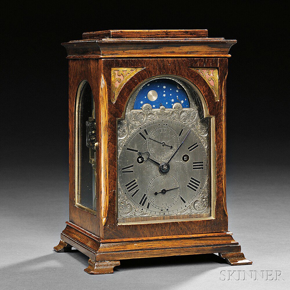 Appraisal: Yonge Son Rosewood-veneered Quarter-striking Miniature Table Clock No The Strand