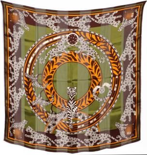 Appraisal: CARTIER SILK SCARF CARTIER SILK SCARF X In shades of