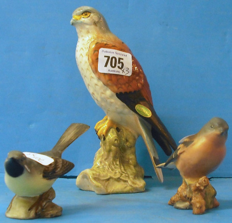 Appraisal: Beswick Birds Kestrel Chaffinch matt and Grey Wagtail matt