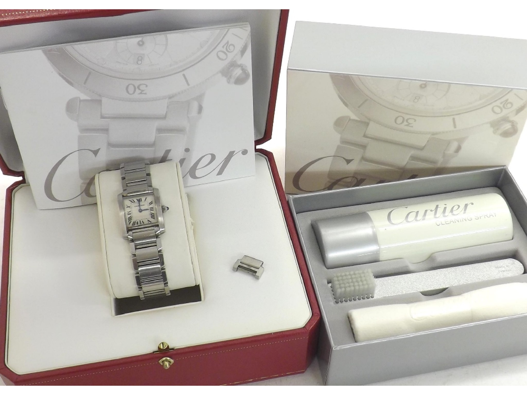 Appraisal: Cartier Tank Francaise stainless steel lady's bracelet watch ref serial