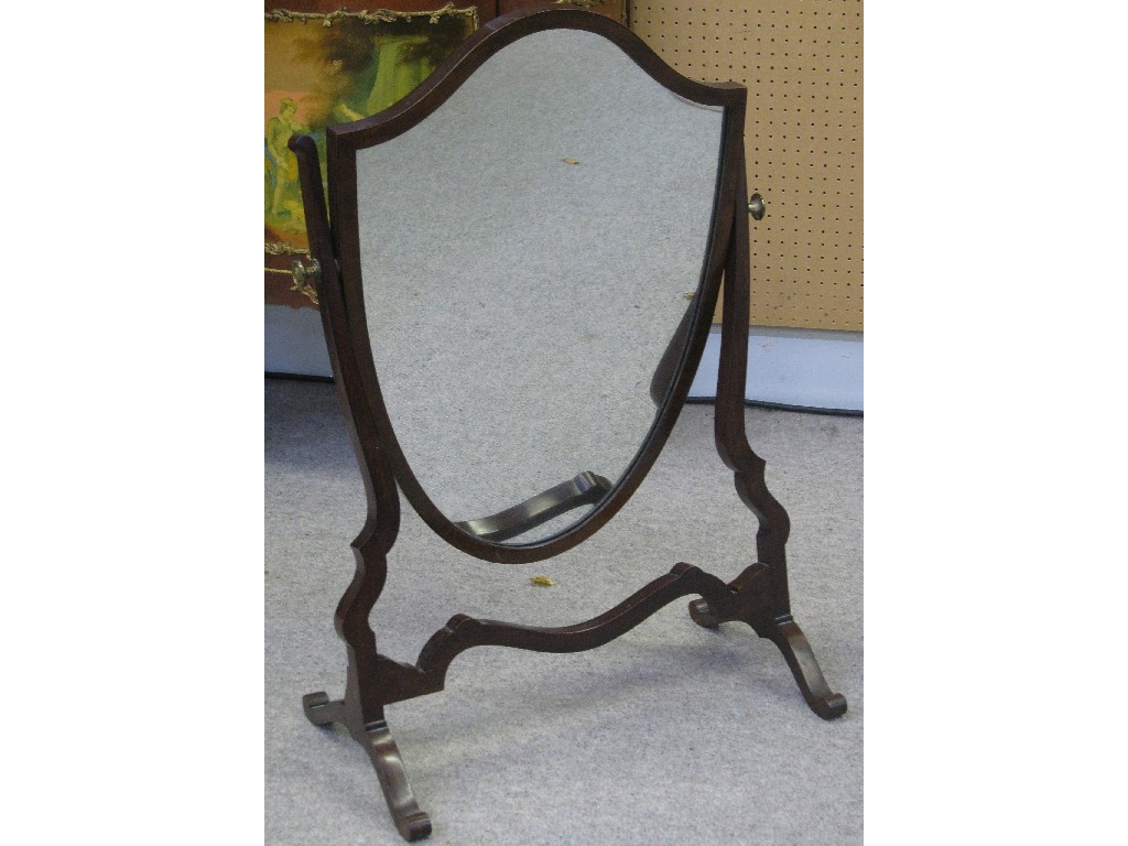 Appraisal: Mahogany framed toilet mirror of shield shape