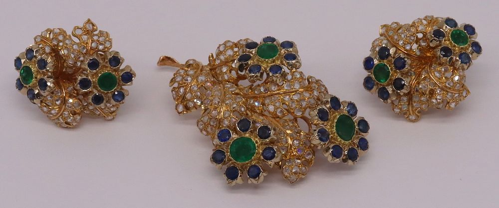 Appraisal: JEWELRY Pc GM Buccellati kt Gold Emerald Sapphire and Diamond