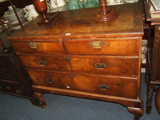 Appraisal: A George II and later walnut chest on stand with