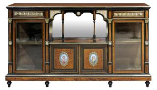 Appraisal: French Napoleon III ormolu mounted vitrine circa the partial ebonized