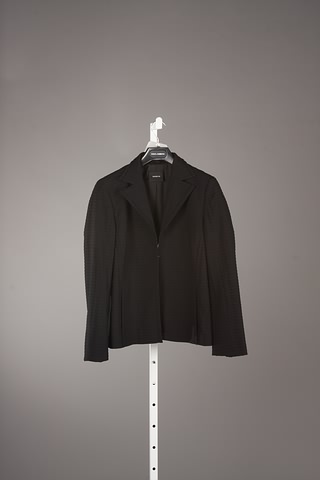 Appraisal: Akris black ribbed wool blend jacket Approx size M Good