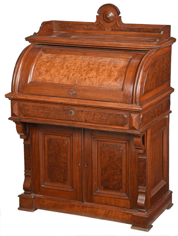 Appraisal: Victorian Cylinder Desk Historic Carnton Home America th century walnut