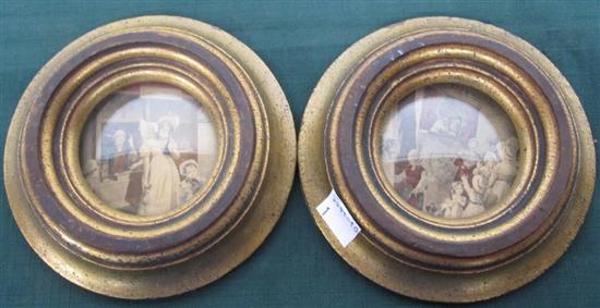 Appraisal: PAIR TH C GERE PRINTS In round frames Diameter framed