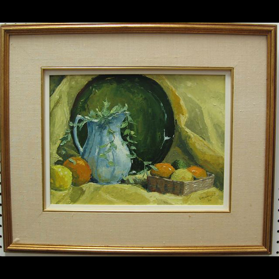 Appraisal: VIRGINIA M WRIGHT TH CENTURY CANADIAN STILL LIFE IN YELLOW