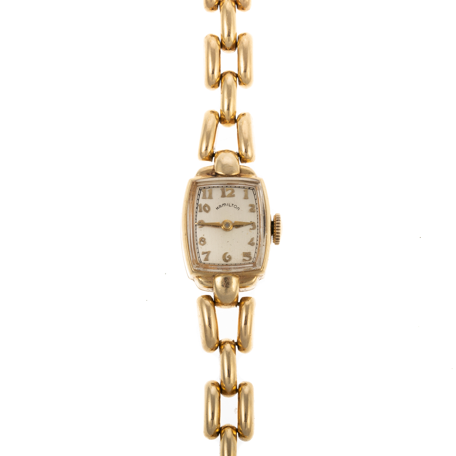 Appraisal: A K YELLOW GOLD HAMILTON WRIST WATCH K yellow gold