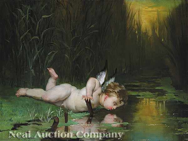 Appraisal: Eduard Meyer German th c Cupid at the Reflecting Pool