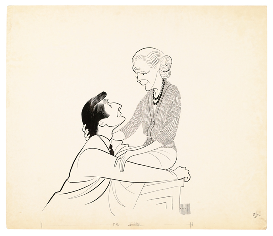 Appraisal: AL HIRSCHFELD A Male Actor Kneeling before an Older Female