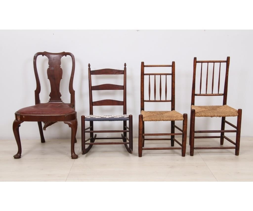 Appraisal: Two rush seat side chairs h x w x d