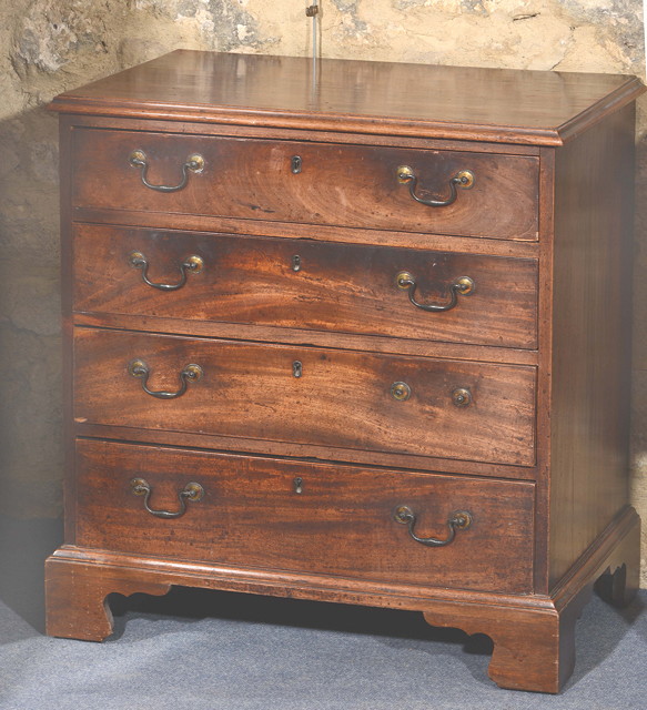 Appraisal: A GEORGE III SMALL MAHOGANY CHEST the top with a