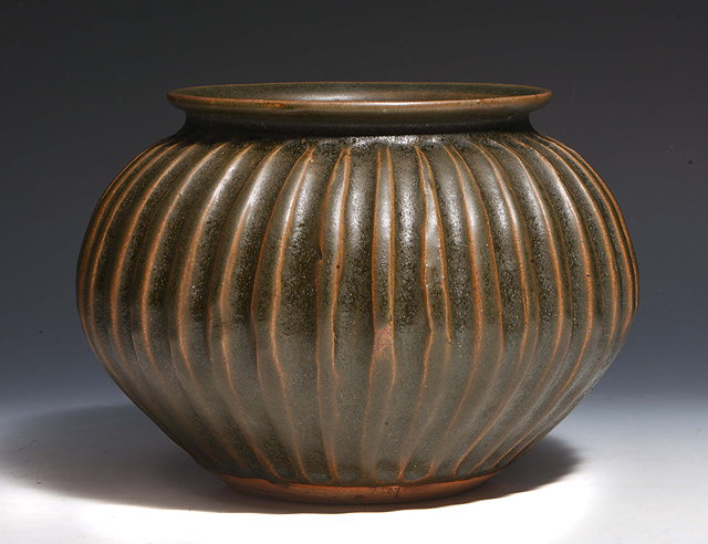 Appraisal: Katherine Pleydell-Bouverie British - Bowl of ribbed formimpressed potter's seal