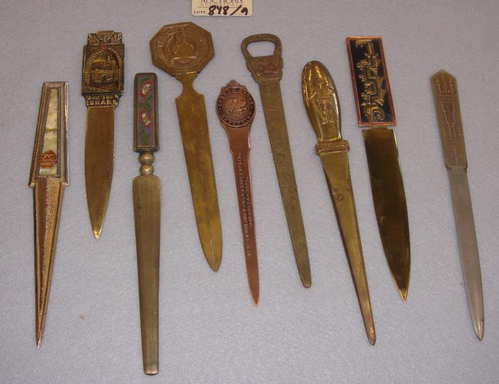 Appraisal: Lot of vintage advertising and souvenir letter openers Including Atlantic