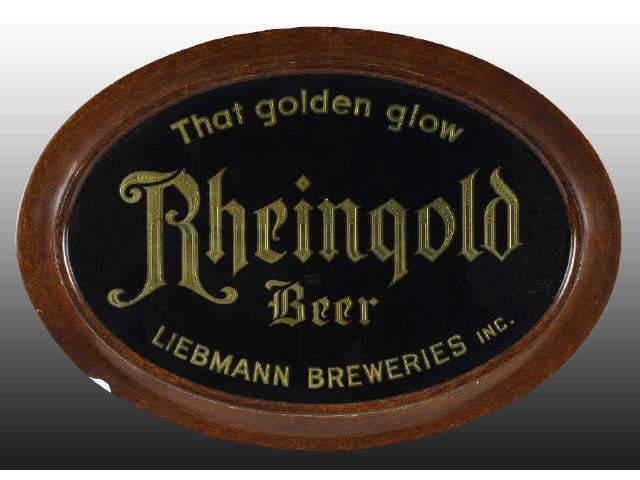 Appraisal: Rheingold Beer Reverse-On-Glass Oval Sign Description s to s Beautiful