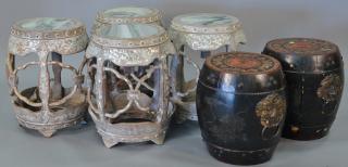 Appraisal: Six piece lot including four marble top mother of pearl