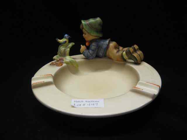 Appraisal: Hummel Figural Ashtray ''Boy with Bird'' stylized bee mark excellent