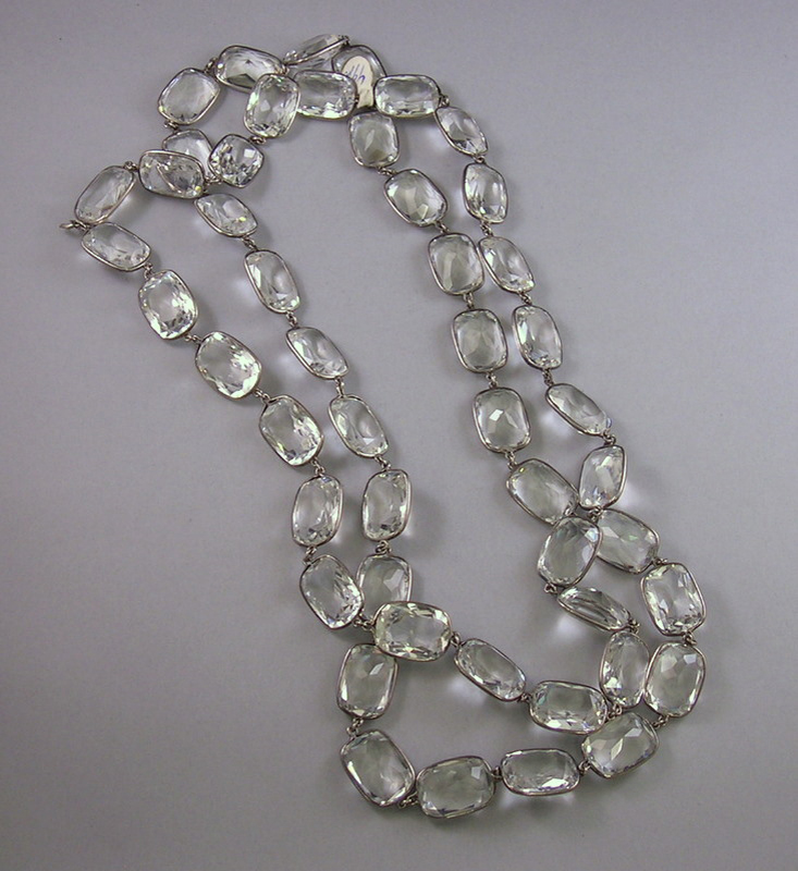 Appraisal: Silver and Crystal Necklace lg approx in