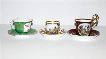 Appraisal: Group of English and Continental Porcelain Cups and Saucers Approximately