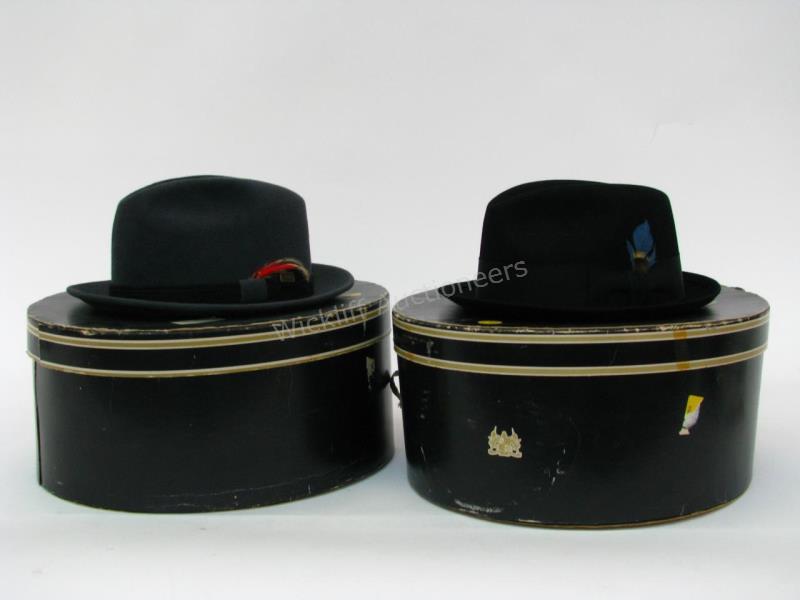 Appraisal: Royal Stetson and Flechet Gentleman's Fedoras Black Royal Stetson size