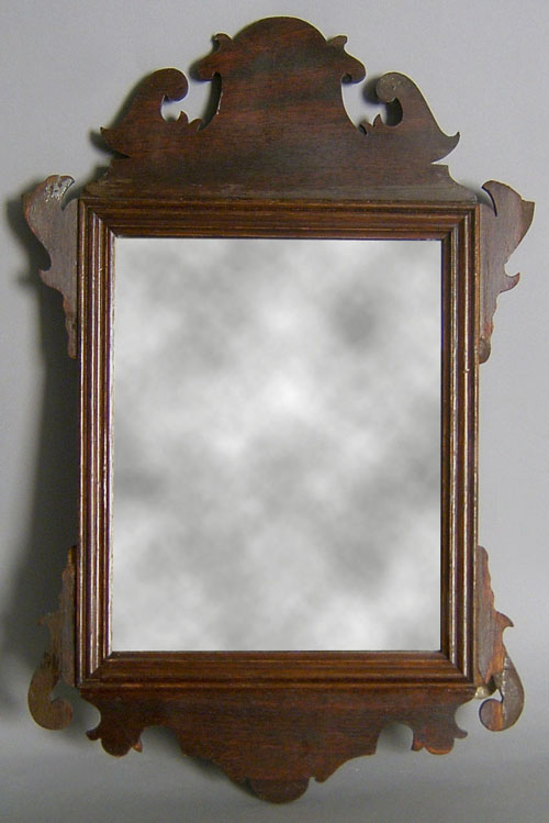 Appraisal: Chippendale style mahogany mirror h