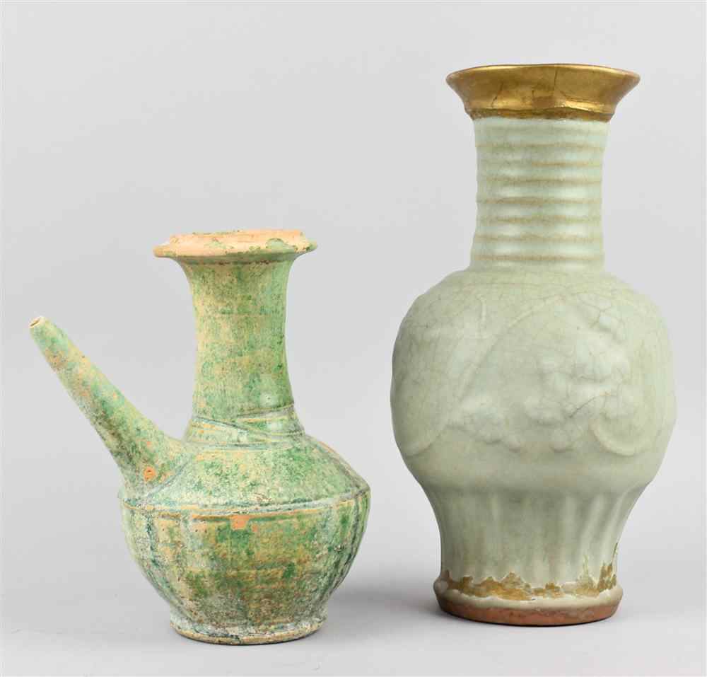 Appraisal: A CHINESE MING DYNASTY YANYAN VASE AND A HAN DYNASTY