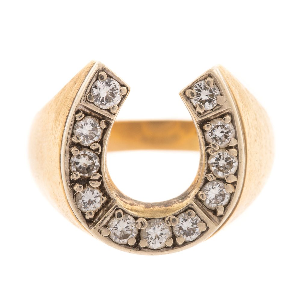 Appraisal: A Diamond Horse Shoe Ring in K K yellow gold