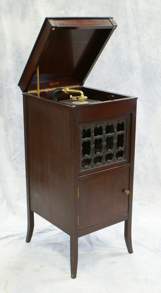 Appraisal: Edison mahogany H- mahogany disc upright record player s n