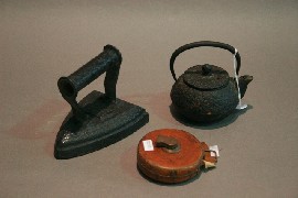 Appraisal: Four th Century irons two th Century pots and covers